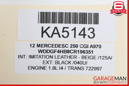 08-14 Mercedes W204 C250 C300 C63 AMG Rear Left Door Lock Latch Actuator OEM