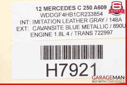 08-14 Mercedes W204 C250 C350 Rear Right Passenger Side Door Controller Module