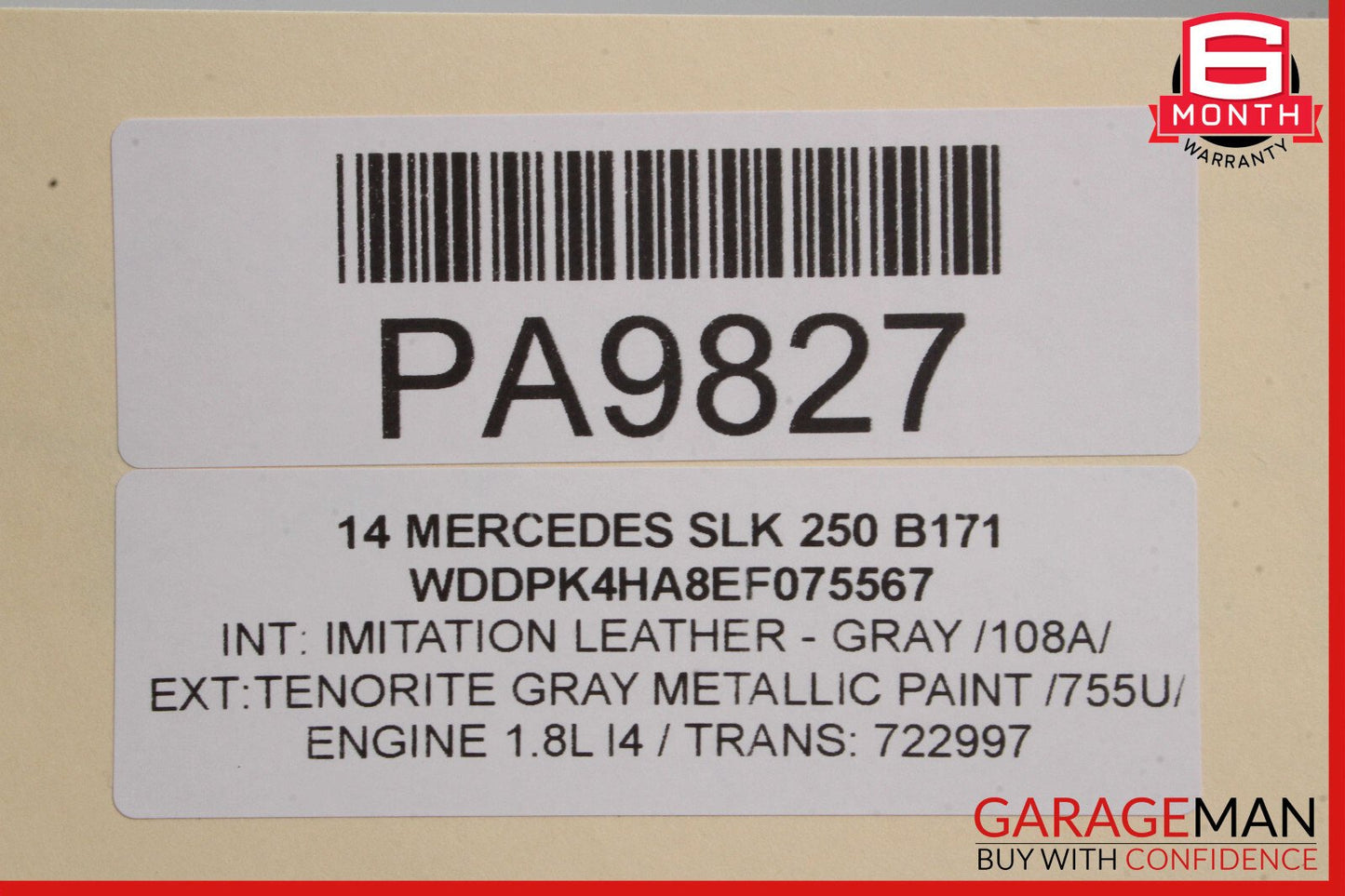 12-16 Mercedes R172 SLK250 SLK350 Left Driver Side Interior Door Panel OEM