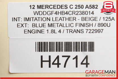 08-15 Mercedes W204 C250 C300 Front Right Passenger Side Door Control Module