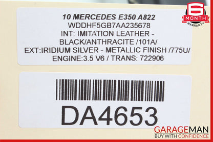 10-16 Mercedes W212 E300 E350 Front Right Side Top Upper Seat Cushion Black OEM