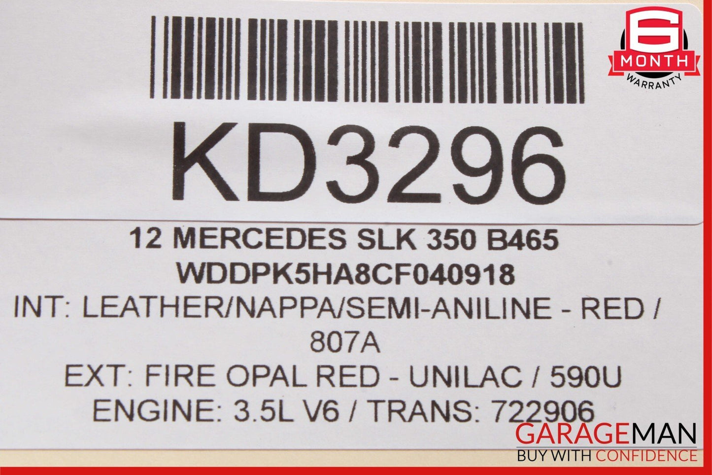 12-20 Mercedes R172 SLK350 Sun Visor Shade Cover Sunvisor Front Left Side OEM