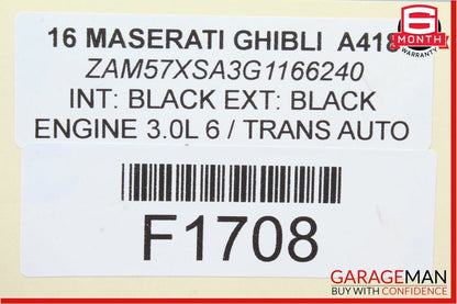 14-17 Maserati Ghibli S Rear Right Side Interior Door Panel OEM