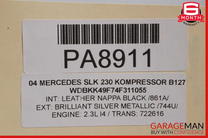 97-04 Mercedes R170 SLK230 SLK320 Convertible Roof Hard Top Folding Panel Silver
