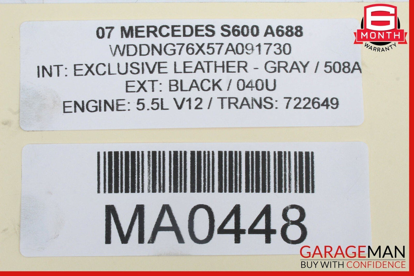 07-13 Mercedes W221 S600 CL63 AMG Rear Right or Left Axle CV Half Shaft OEM