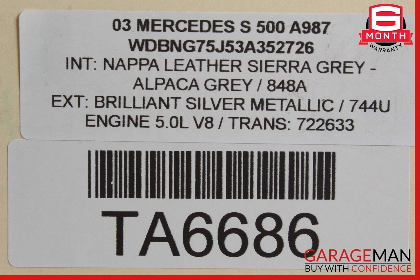 00-06 Mercedes S500 CL500 CL600 ABS Anti Lock Brake Pump ESP Control Module Unit