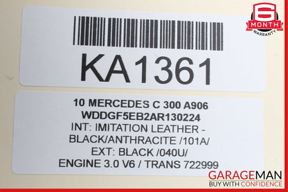 08-14 Mercedes W204 C250 C300 Front Right Passenger Sunvisor Sun Visor Black
