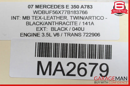 07-09 Mercedes W211 E350 E550 Hazard Control Door Lock Switch Panel 2116303152