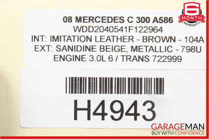 08-11 Mercedes W204 C300 Front Left Exterior Door Handle w/ Door Actuator Beige