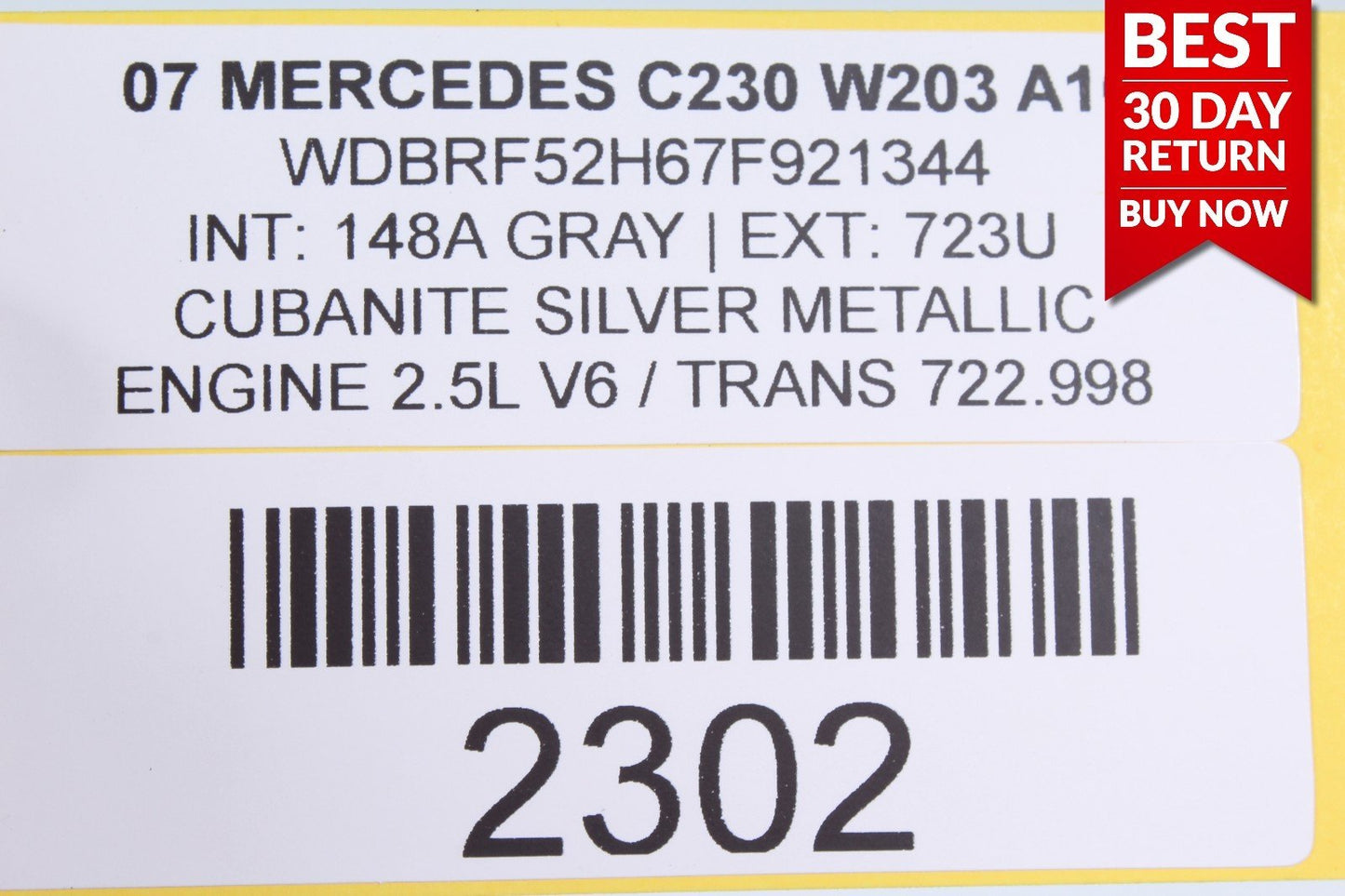 05-07 MERCEDES W203 C230 REAR RIGHT PASSENGER SIDE EXTERIOR DOOR HANDLE A16 OEM