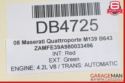 03-13 Maserati Quattroporte M139 Rear Trunk Lid Deck Shell Panel White OEM
