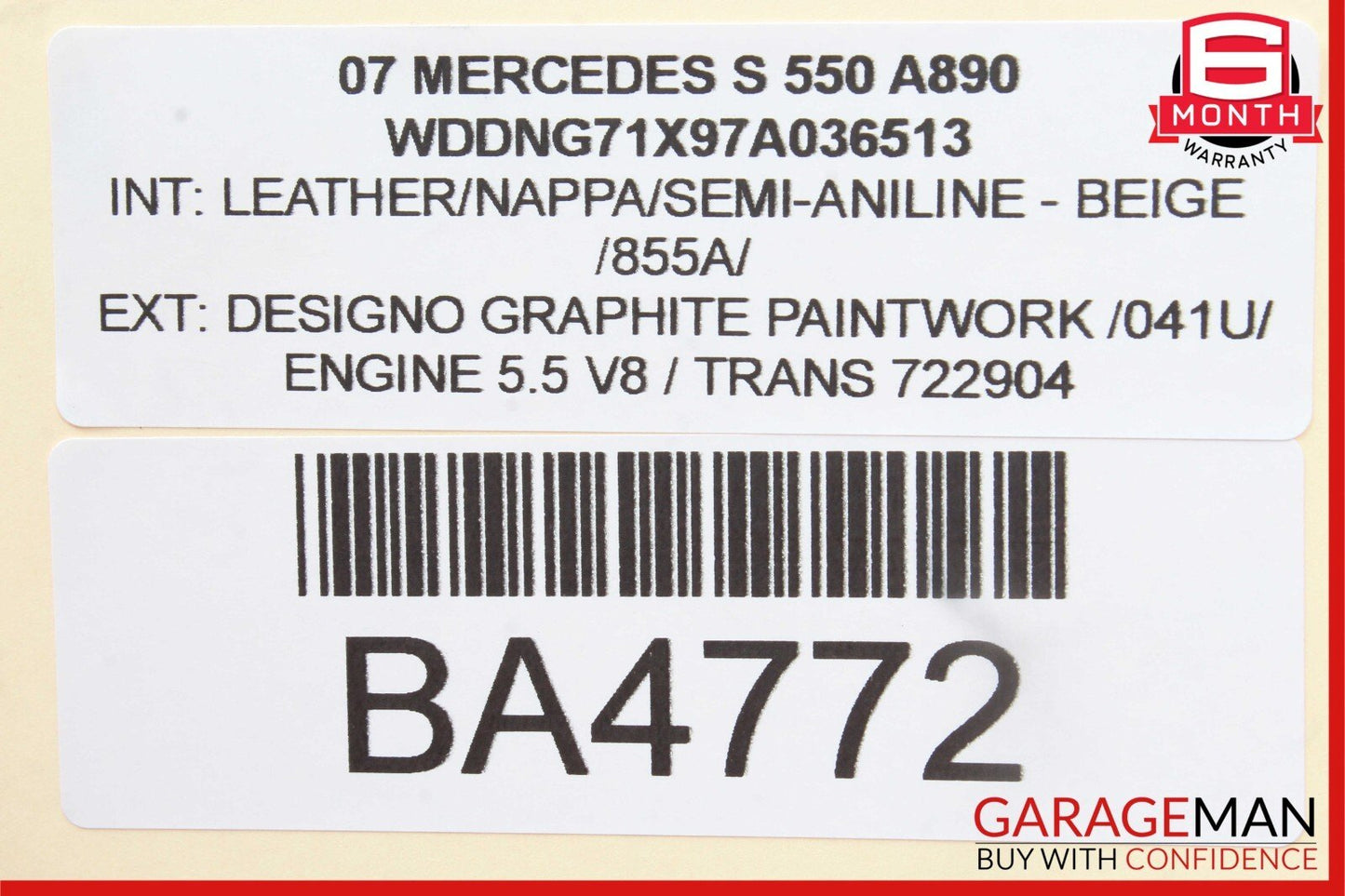 07-13 Mercedes W221 S550 Rear Left Side Door Lock Latch Actuator Keyless Go OEM
