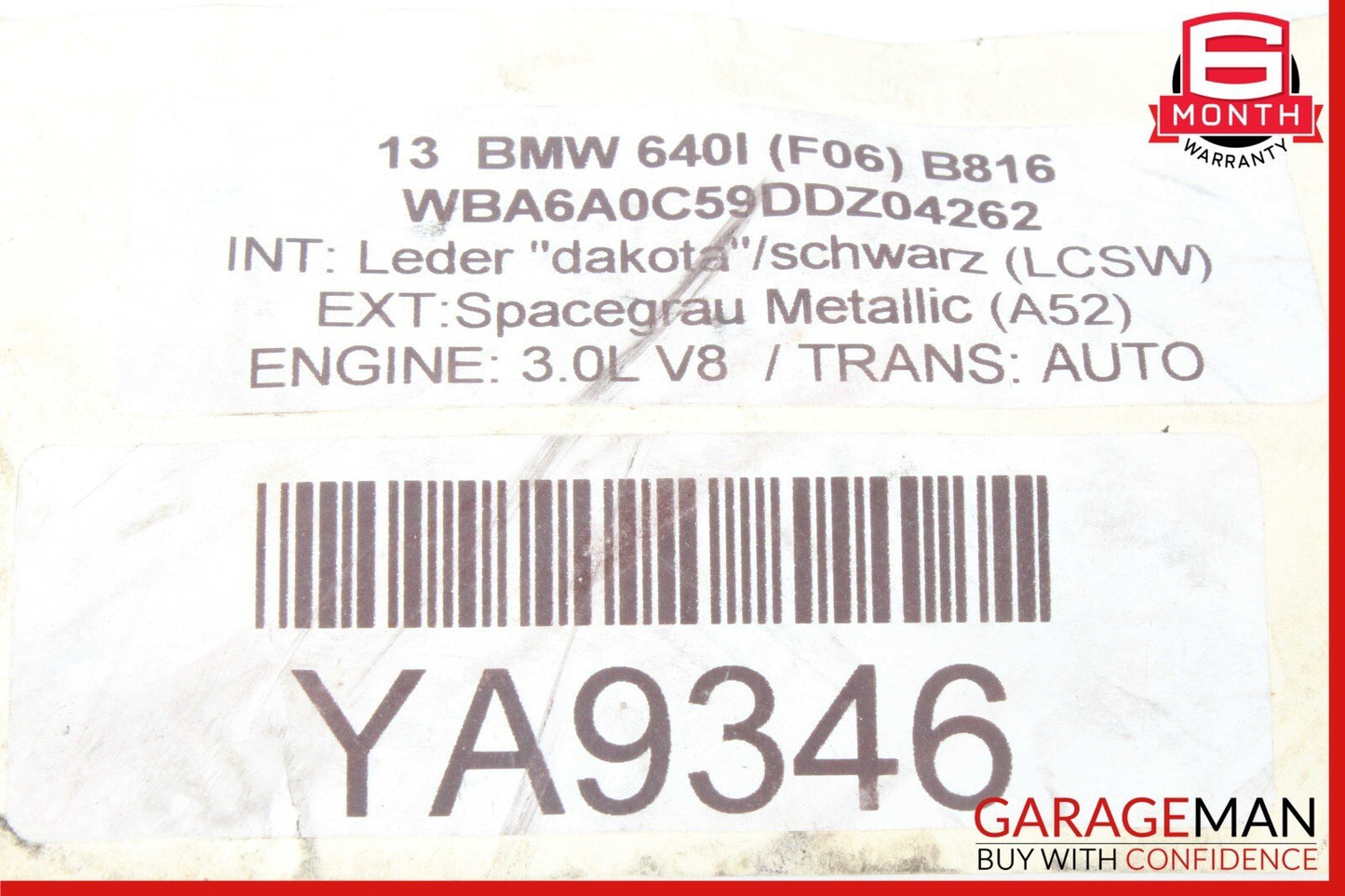 09-19 BMW 640i 550i 750i Rear Right Passenger Side Axle CV Half Shaft OEM