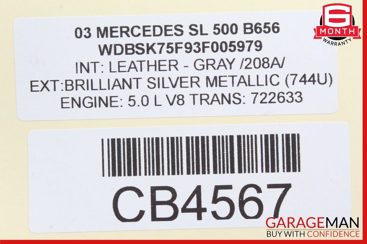 03-11 Mercedes SL500 E500 CLS500 Rear Right Side Upper Lateral Control Arm