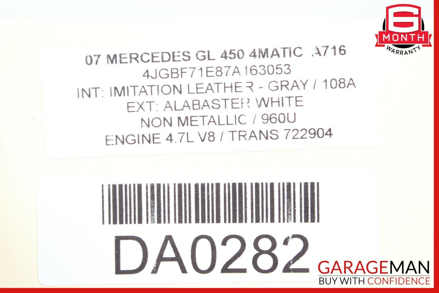 07-12 Mercedes X164 GL450 GL350 GL550 Airmatic Compressor Air Pressure Tank OEM