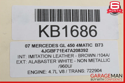 06-13 Mercedes X164 GL450 R350 Rear Right Side Door Lock Latch Actuator OEM