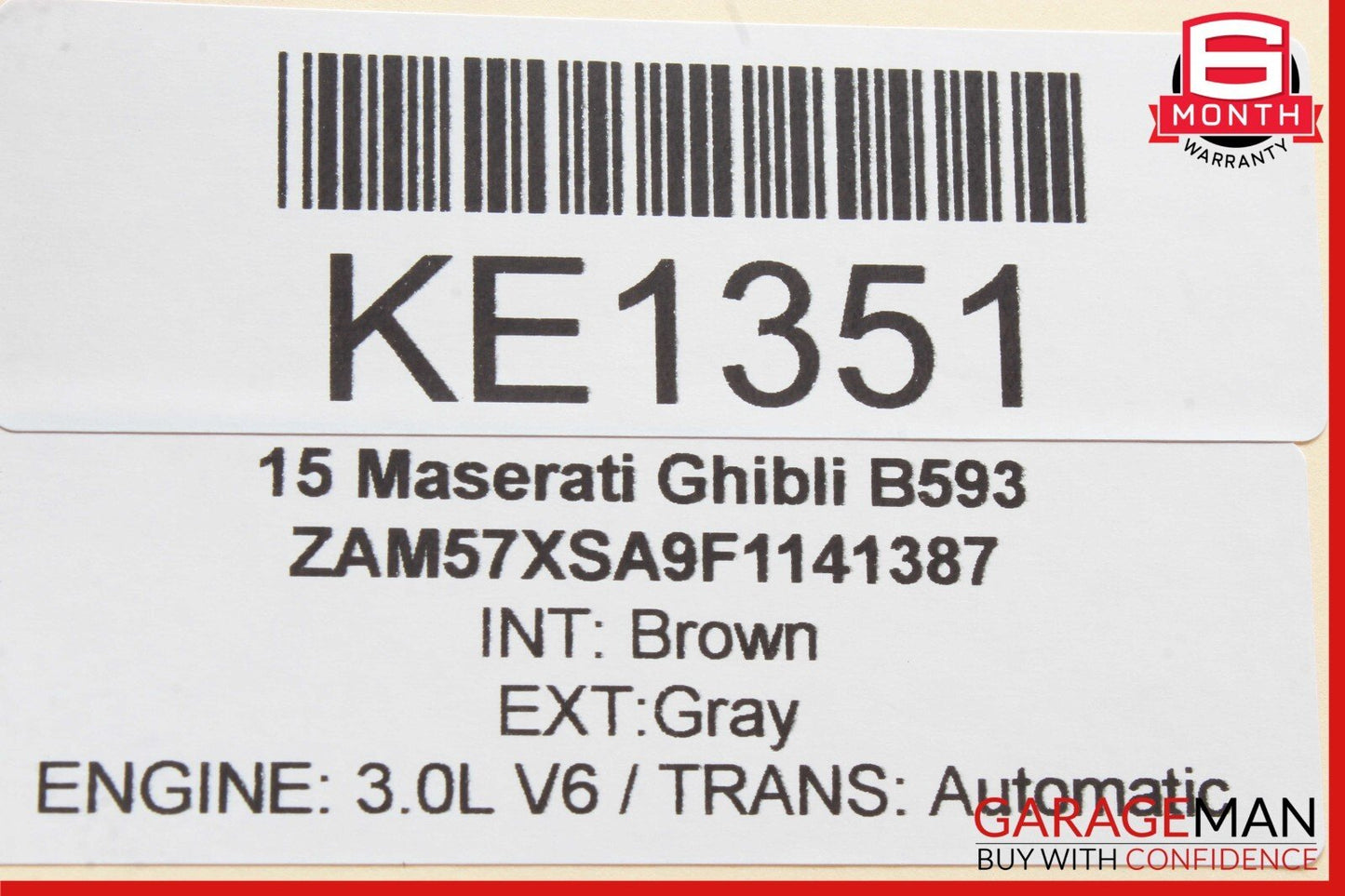 14-21 Maserati Ghibli Rear Right Passenger Side Exterior Door Handle OEM