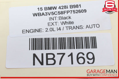 14-16 BMW 428i 435i Engine Auxiliary Cooling Radiator 7600698 OEM