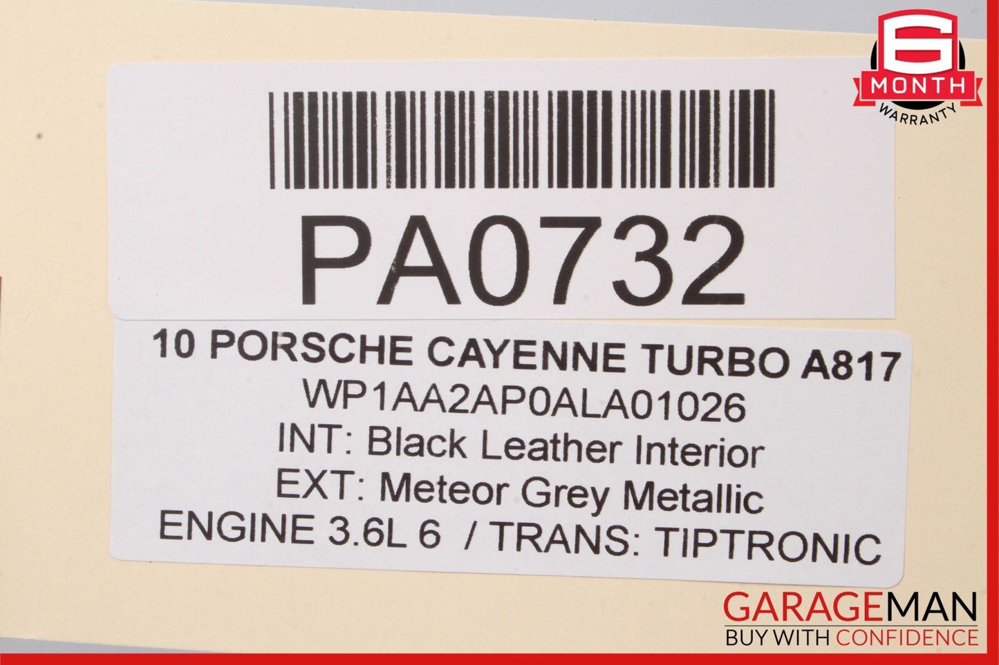 03-10 Porsche Cayenne 955 957 Rear Left Interior Door Panel Trim Cover Black