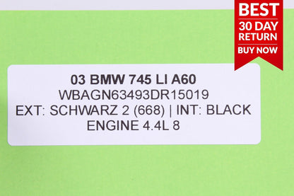 02-05 BMW E65 E66 745i 745Li Front Bumper Reinforcement Impact Bar Rebar A60 OEM