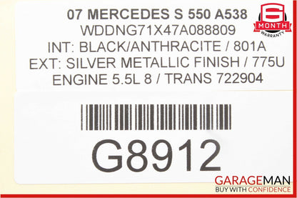 07-13 Mercedes W221 S550 Rear Left Exterior Door Handle Keyless Go Silver OEM