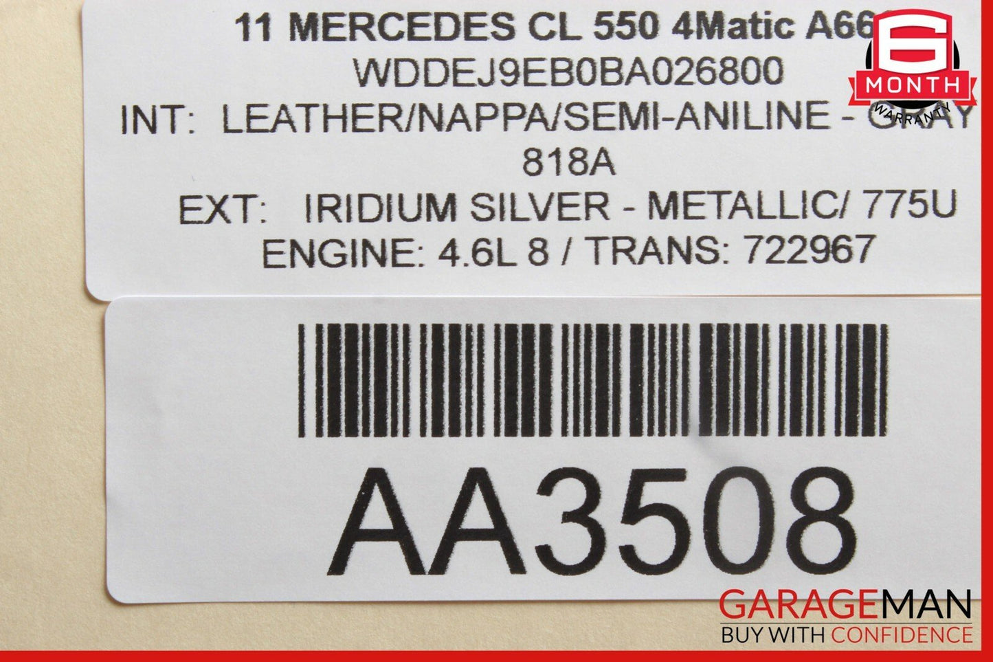 07-13 Mercedes W216 CL550 Front Left Side Door Window Regulator Motor Unit