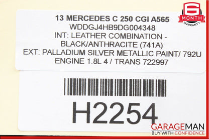 08-14 Mercedes W204 C300 C250 Interior Top Upper Rear View Mirror Assembly Black
