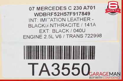 06-07 Mercedes W203 C230 Rear Drive Shaft Propeller Driveshaft Assembly RWD