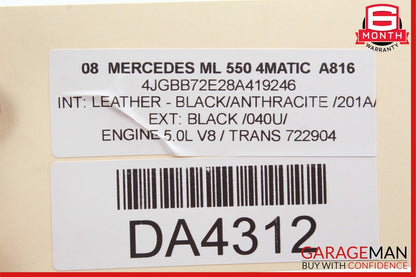 06-13 Mercedes ML350 GL450 R350 Rear Overhead Dome Light Lamp Reading Map Gray