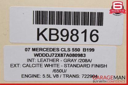 06-11 Mercedes W219 CLS550 Rear or Front Right Side Door Window Regulator Motor