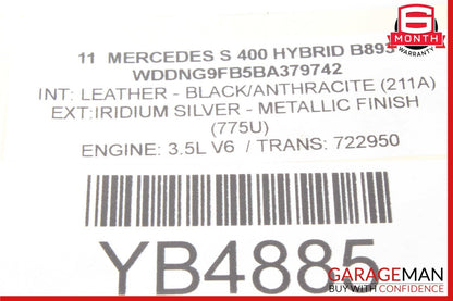 10-13 Mercedes W221 S400 Hybrid Engine Lower Oil Pan 2720101028 OEM