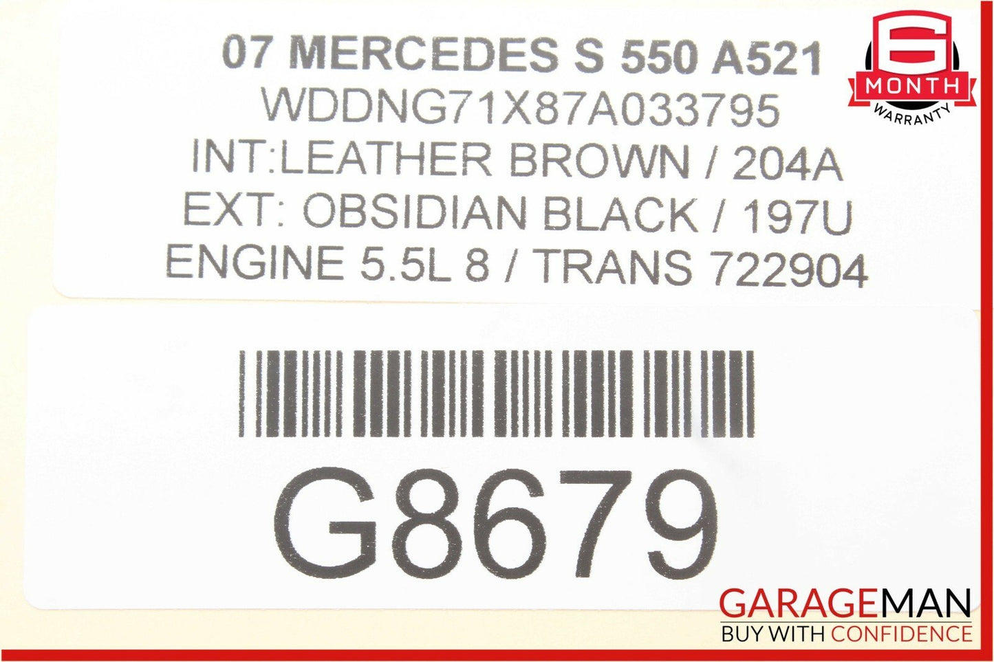 07-13 Mercedes W221 S550 Front Right or Left Side Air Shock Absorber Strut