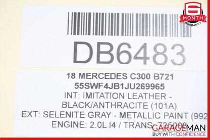 15-20 Mercedes W205 C300 Sedan Rear Right Side Exterior Door Shell Frame Gray