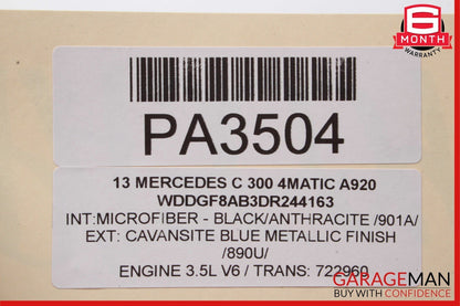 08-14 Mercedes W204 C250 AMG Sport Left Side Skirt Rocker Moulding Panel Blue