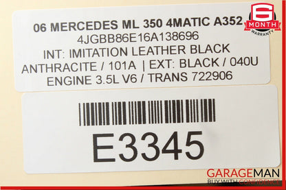 06-12 Mercedes ML350 GL450 Front Right Passenger Door Control Module Unit OEM