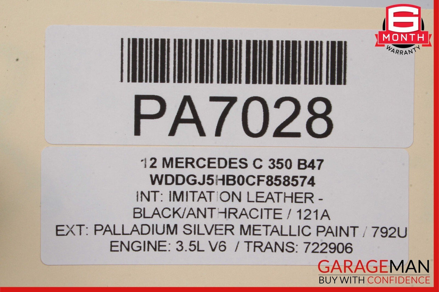 10-17 Mercedes C250 C350 E400 E550 Coupe Center Middle Panoramic Roof Glass