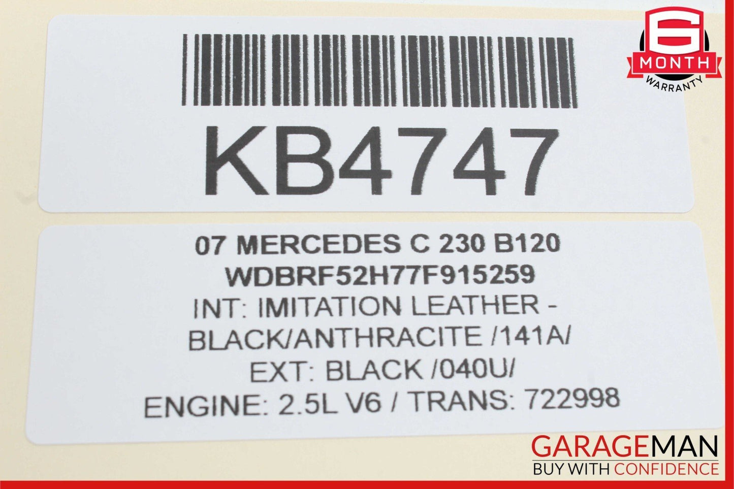 01-07 Mercedes W203 C230 Rear Left Driver Side Exterior Door Handle Black OEM
