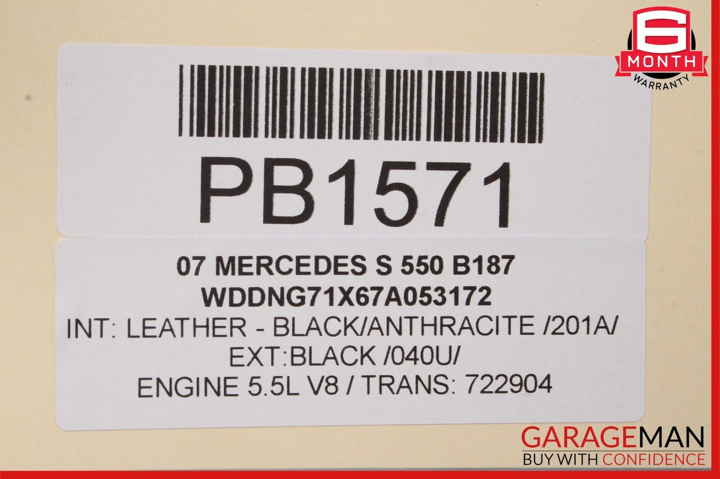 07-09 Mercedes W221 S550 Front Right Passenger Interior Door Panel Black OEM