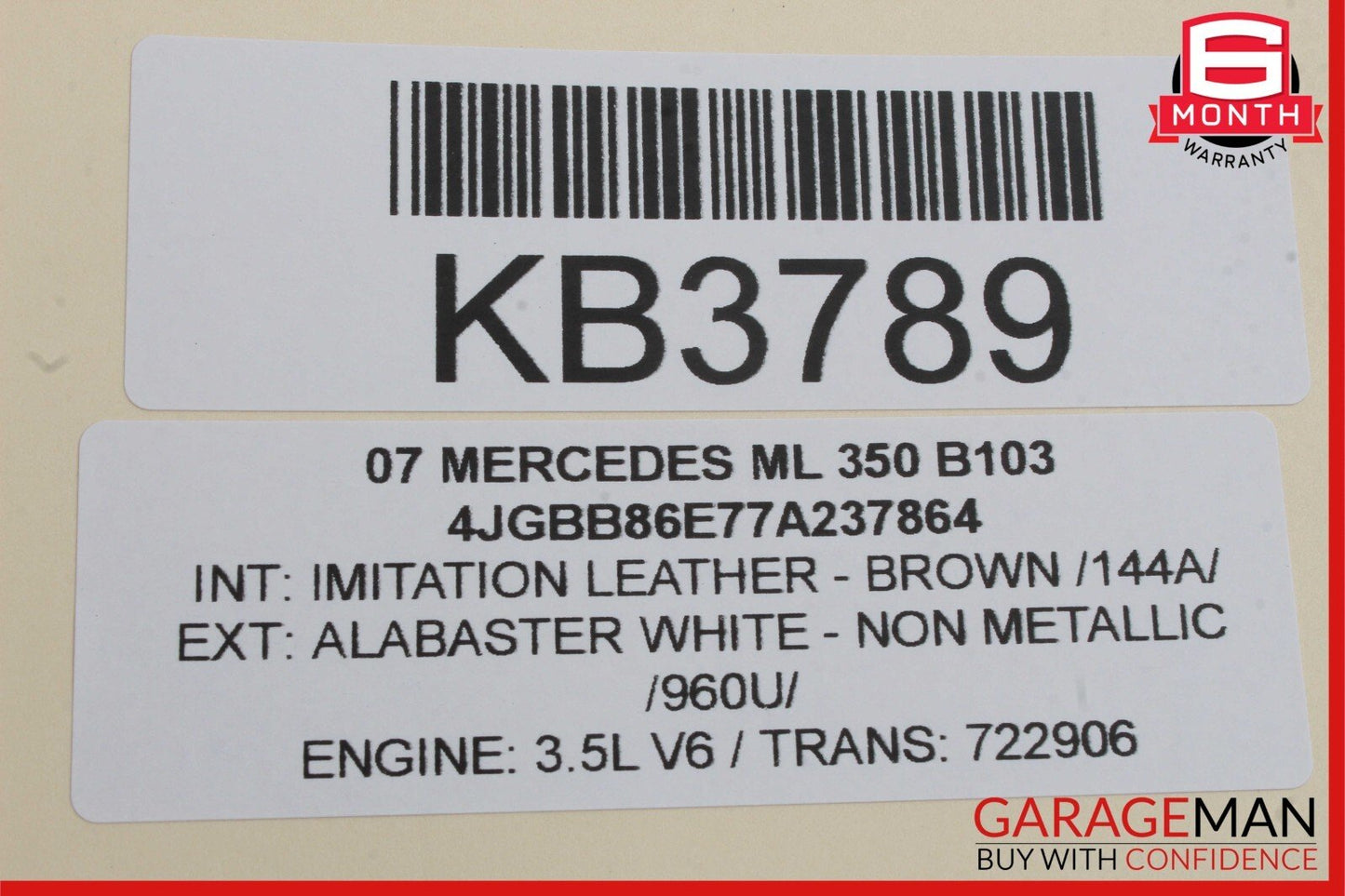 06-13 Mercedes W164 ML350 GL450 Front Left Side Exterior Door Handle White OEM
