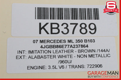 06-13 Mercedes W164 ML350 GL450 Front Left Side Exterior Door Handle White OEM