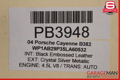 03-06 Porsche Cayenne S 955 Front Hood Bonnet Panel Assembly Crystal Silver OEM