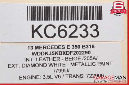 10-18 Mercedes W212 E350 Rear SAM Fuse Box Relay Control OEM