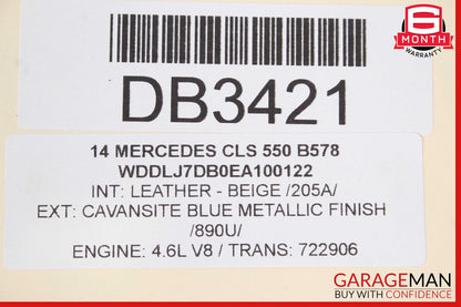 12-14 Mercedes W218 CLS550 Rear Right Side Interior Door Panel Beige OEM