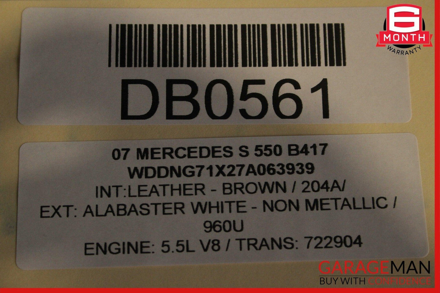 07-09 Mercedes W221 S450 S550 Front Left Driver Side Top Upper Seat Cushion OEM