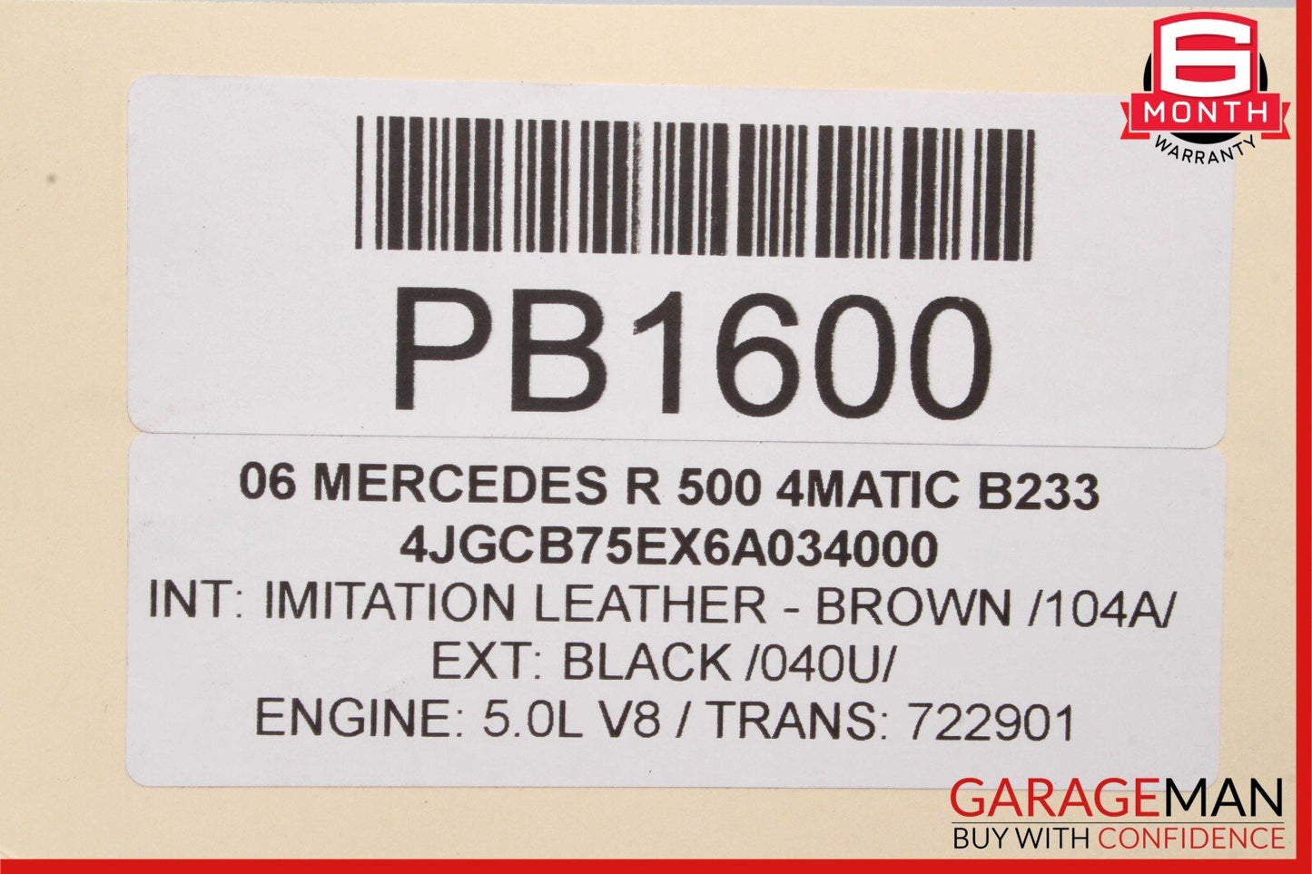 06-10 Mercedes W251 R350 R500 Front Upper Radiator Core Support Tie Bracket Bar