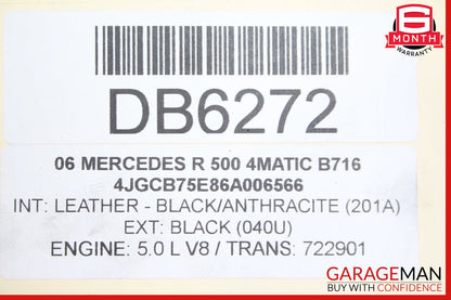 Mercedes W251 R350 R320 Center Middle Panorama Pano Sunroof Sun Roof Glass