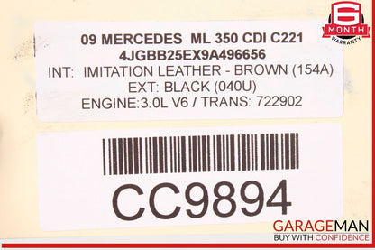 06-12 Mercedes W164 ML350 ML550 GL450 Front Left Headlight Support Bracket OEM