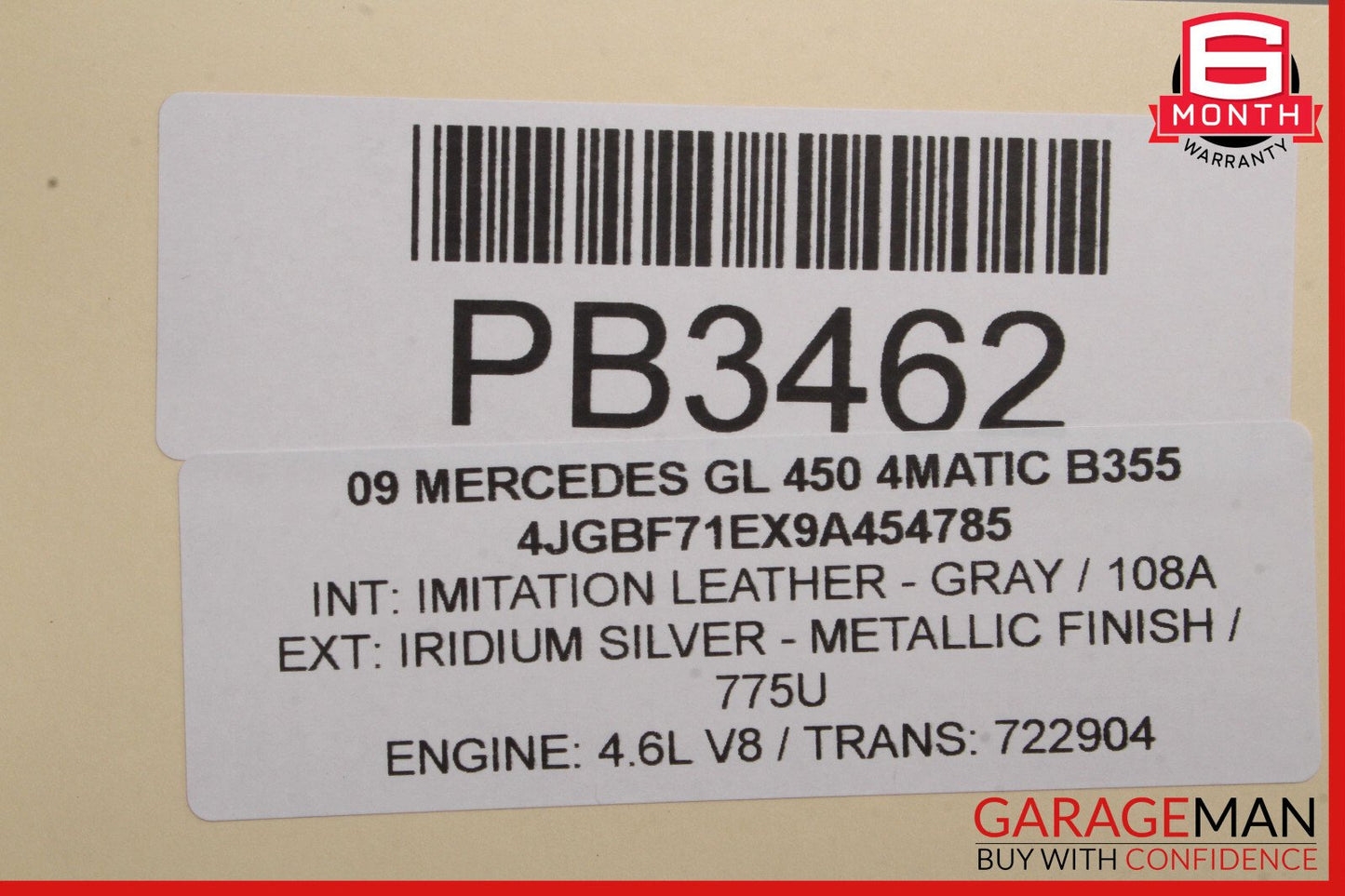 07-12 Mercedes X164 GL450 Front Right Side Bottom Lower Seat Cushion OEM