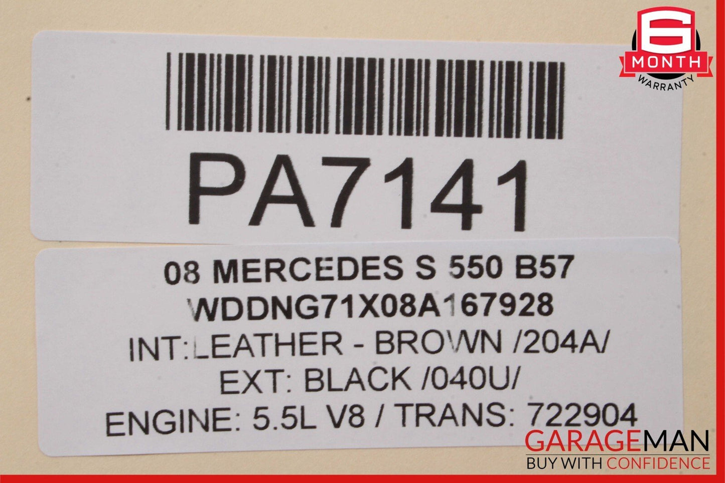 07-09 Mercedes W221 S550 Front Right Side Interior Door Panel Cover Assy Brown