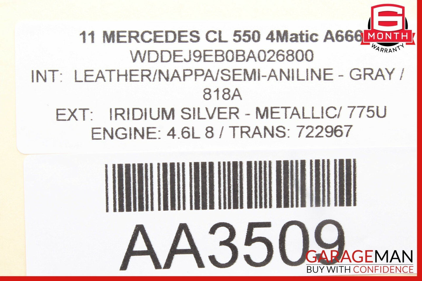 07-13 Mercedes CL550 SL550 SLK350 Front Right Side Door Window Regulator Motor